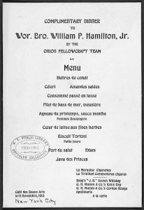 Carta del Café des Beaux Arts en 1913. Imagen procedente de New York Public Library. 