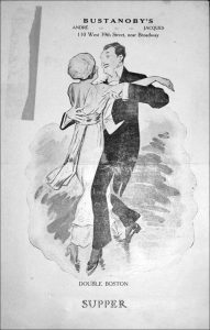 Publicidad de Bustanoby's Restaurant a principios del siglo XX. Imagen procedente de The Restaurant Ware Collectors Network.