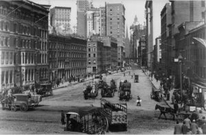 Wall Street en 1905. Imagen procedente de Digital Culture of Metropolitan New York.