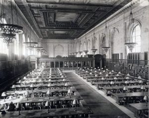 Sala de lectura hacia 1911. Imagen procedente de Library of Congress.