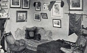 Dormitorio de un estudiante de Princeton hacia 1890. Fuente desconocida.